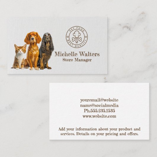 Hunde und Katzen | Pet-Vorrat Visitenkarte (Vorne/Hinten)