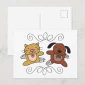 Hunde und Katzen Postkarte (Vorne/Hinten)