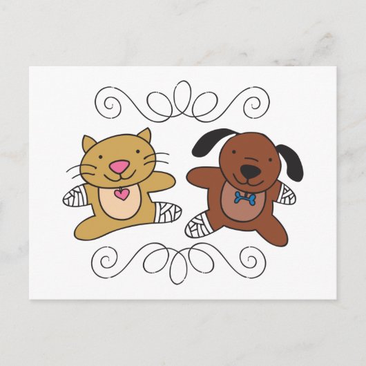 Hunde und Katzen Postkarte (Vorderseite)
