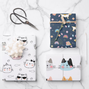 Hunde und Katzen sind für Kinder gedacht. Geschenkpapier Set