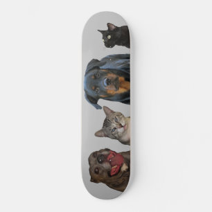 Hunde und Katzen Skateboard Holz