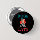 Hunde und Katzen Tinte Tattoo Lover Button (Vorne & Hinten)