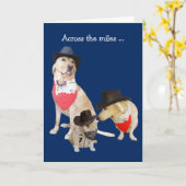 Hunde und Katzen über die Miles Birthday Card Karte (Gelbe Blume)