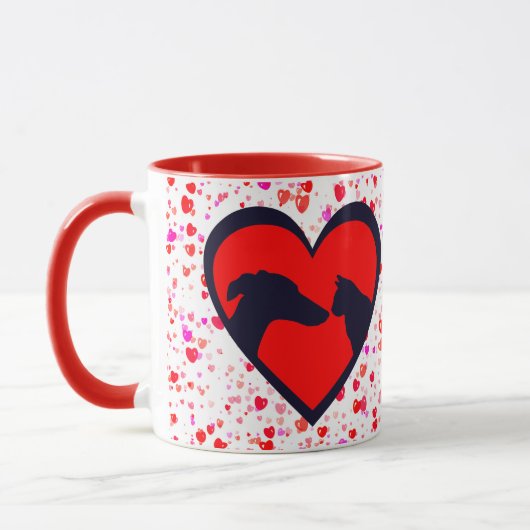 Hunde und Katzen Valentine Tasse (Links)