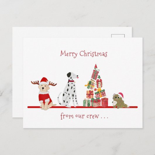 Hunde und Katzen Weihnachten mit Geschenkbaum (Vorne/Hinten)