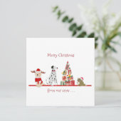 Hunde und Katzen Weihnachten mit Geschenkbaum (Stehend Vorderseite)