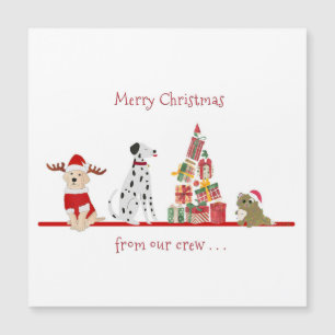 Hunde und Katzen Weihnachten mit Geschenkbaum Magnetkarte