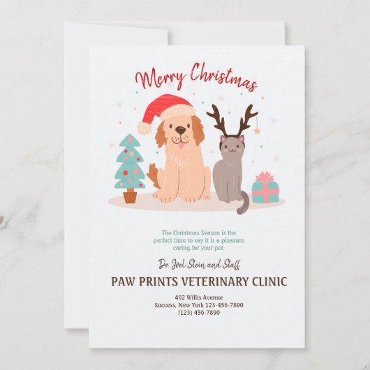 Hunde-und Katzen-Weihnachtskarte Einladung (Vorderseite)