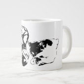 Hunde und Katzen zusammen Tasse Schwarz-Weiß-Kunst (Vorderseite Rechts)