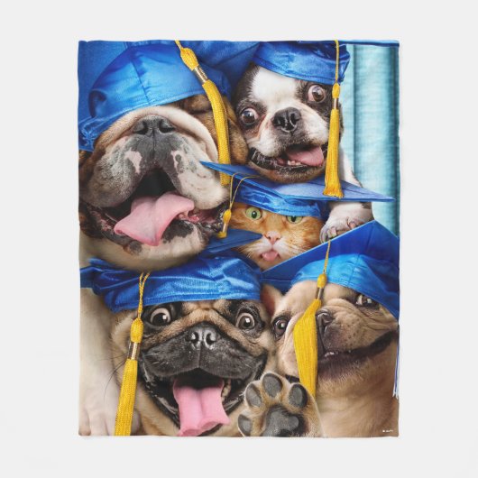 Hunde- und Katzenabsolventen im Fotobooth Fleecedecke (Vorderseite)