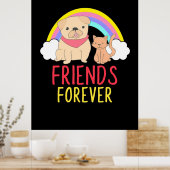 Hunde- und Katzenfreunde für immer Poster (Küche)