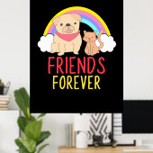 Hunde- und Katzenfreunde für immer Poster (Heimbüro)