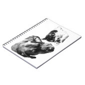 Hunde- und Katzenruhen zusammen Monochrome-Noteboo Notizblock (Linke Seite)