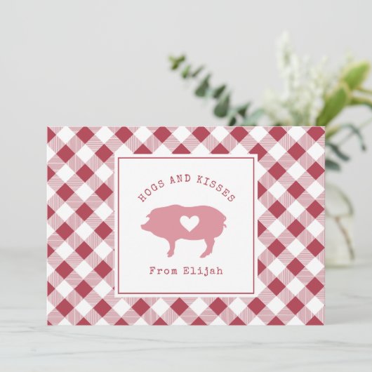 Hunde und Kisses Pink Pig Valentine (Stehend Vorderseite)