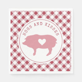 Hunde und Kisses Pink Pig Valentine Foto Serviette