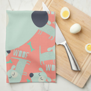 Hunde und Knochen Geschirrtuch