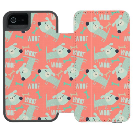 Hunde und Knochen Incipio iPhone Geldbeutel-Hülle (Folio Geöffnet)