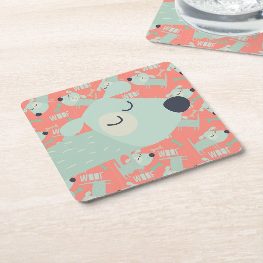 Hunde und Knochen Rechteckiger Pappuntersetzer (angewinkelt)