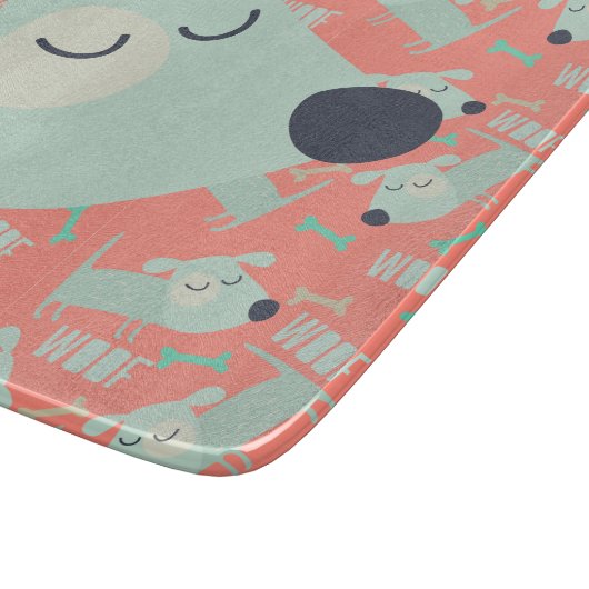 Hunde und Knochen Schneidebrett (Ecke)