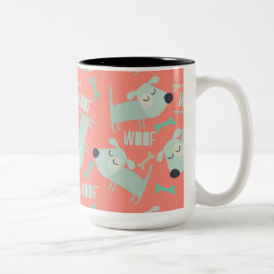 Hunde und Knochen Zweifarbige Tasse