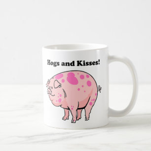 Hunde und Küsse Niedlicher Schweinshund Cartoon Kaffeetasse