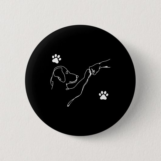 Hunde und Leute schlagen Hand Hunde Freundschaft F Button (Vorderseite)
