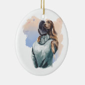 Hunde- und Menschenschmuck Keramik Ornament (Rechts)