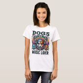 Hunde und Musikliebhaber T-Shirt (Vorne ganz)
