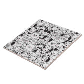 Hunde und Niedliche Hunde-Rassen Schwarz-Weiß-Must Fliese (Seite)