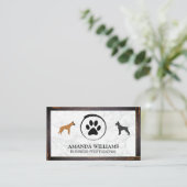 Hunde und Paw | Marmor | Visitenkarte "Holzgrenzen (Stehend Vorderseite)