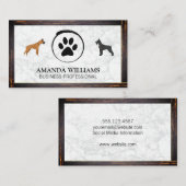 Hunde und Paw | Marmor | Visitenkarte "Holzgrenzen (Vorne/Hinten)