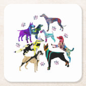 Hunde und Paws Rechteckiger Pappuntersetzer (Vorderseite)