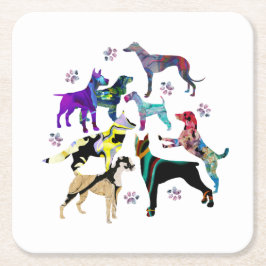 Hunde und Paws Rechteckiger Pappuntersetzer