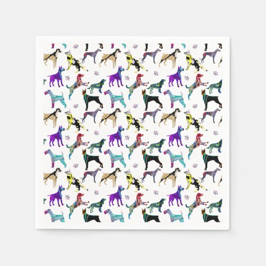Hunde und Paws Serviette (Vorderseite)