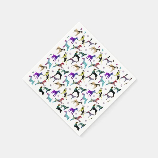 Hunde und Paws Serviette (Ecke)