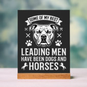 Hunde und Pferde führen Männer Acrylschild (Neutral)