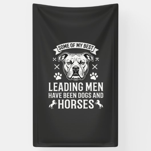 Hunde und Pferde führen Männer Banner (Vertikal)