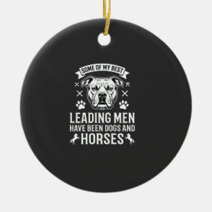 Hunde und Pferde führen Männer Keramik Ornament