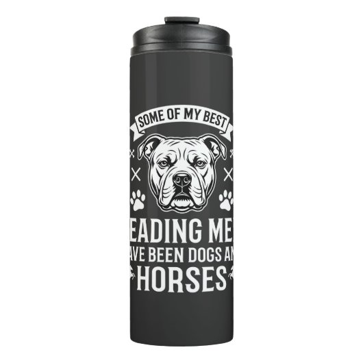 Hunde und Pferde führen Männer Thermosbecher (Vorderseite)