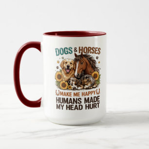 Hunde und Pferde machen mich glücklich Lustiger Ti Tasse