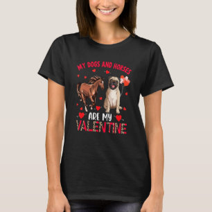 Hunde und Pferde sind mein Valentinstag Mops mit P T-Shirt