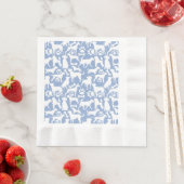 Hunde und Pfoten Muster 02.b LBlue BG Serviette (Beispiel)
