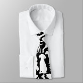 Hunde und Pfoten Muster 02.b Schwarze BG Krawatte (Gebunden)