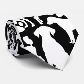 Hunde und Pfoten Muster 02.b Schwarze BG Krawatte (Gerollt)