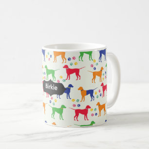 Hunde und Pfotenabdrücke Kaffeetasse