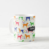 Hunde und Pfotenabdrücke Kaffeetasse (Vorderseite Links)