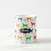 Hunde und Pfotenabdrücke Kaffeetasse (Mittel)
