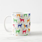 Hunde und Pfotenabdrücke Kaffeetasse (Links)