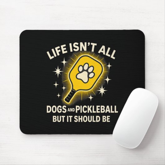 Hunde und Pickleball Paddle Niedliches Zitat D Mousepad (Mit Mouse)