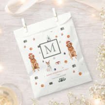 Hunde und Präsentierte Frohe Weihnachtsmonogramm